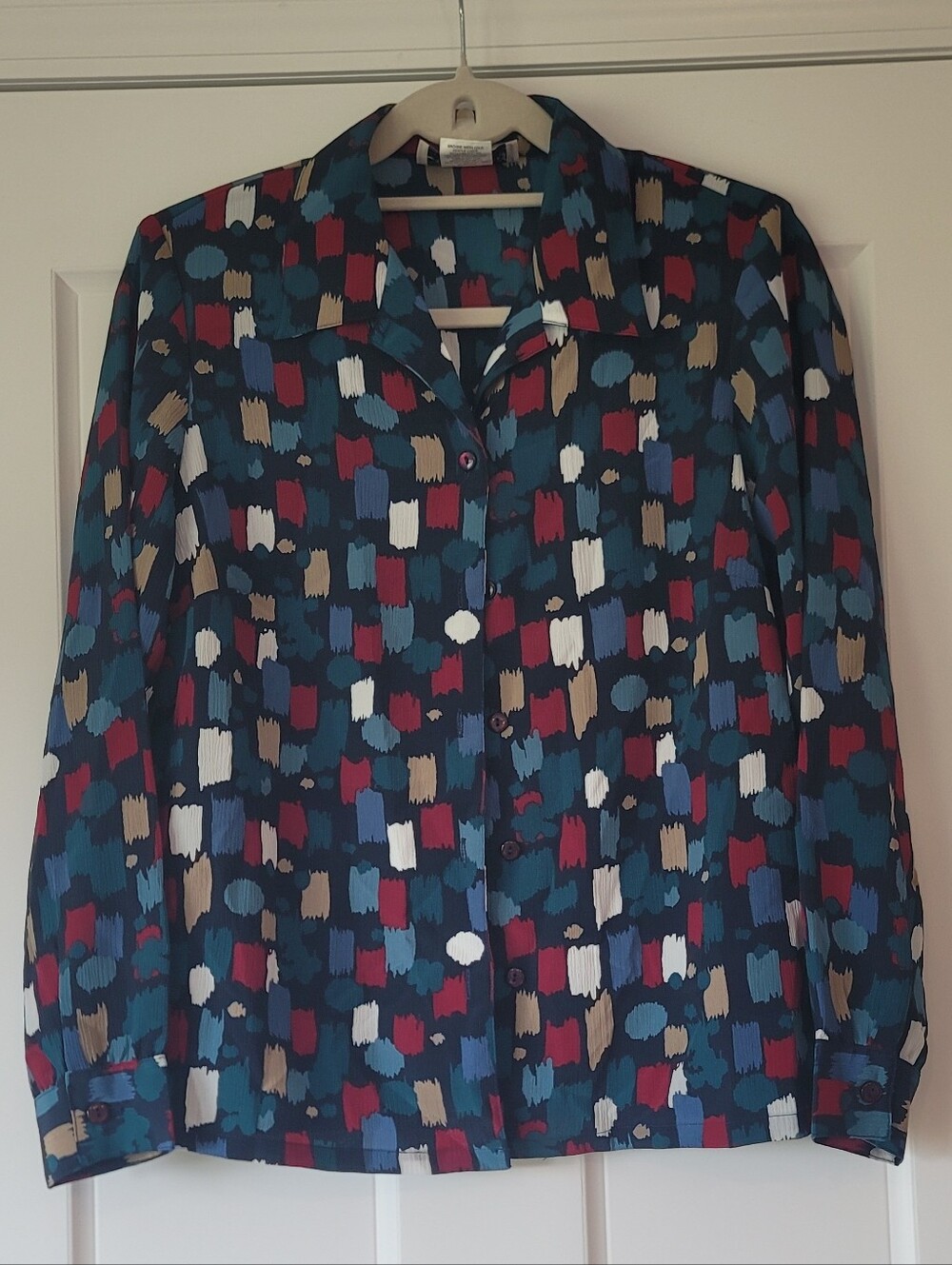 Vintage Donnkenney Womens Button-Down Shirt in Multi Color - Printed Top